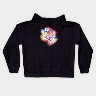 Rainbow Haze Flower Bouquet Kids Hoodie